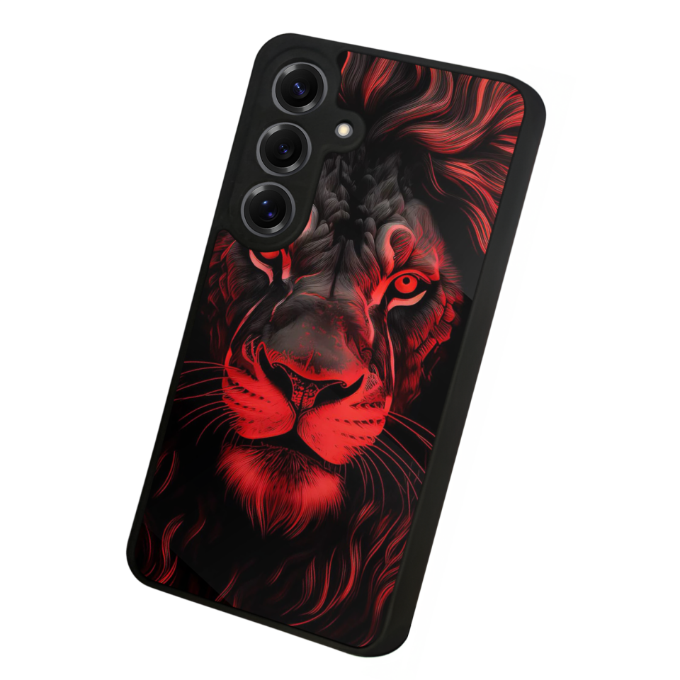 Samsung Galaxy S25 Uyumlu Aslan Tasarımlı Glossy Premium Kılıf