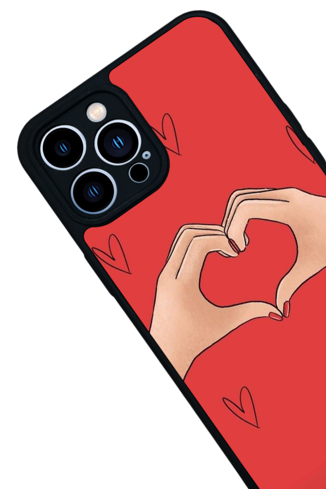 iPhone 13 Pro Max Uyumlu Kalp Love Tasarımlı Glossy Premium Kılıf