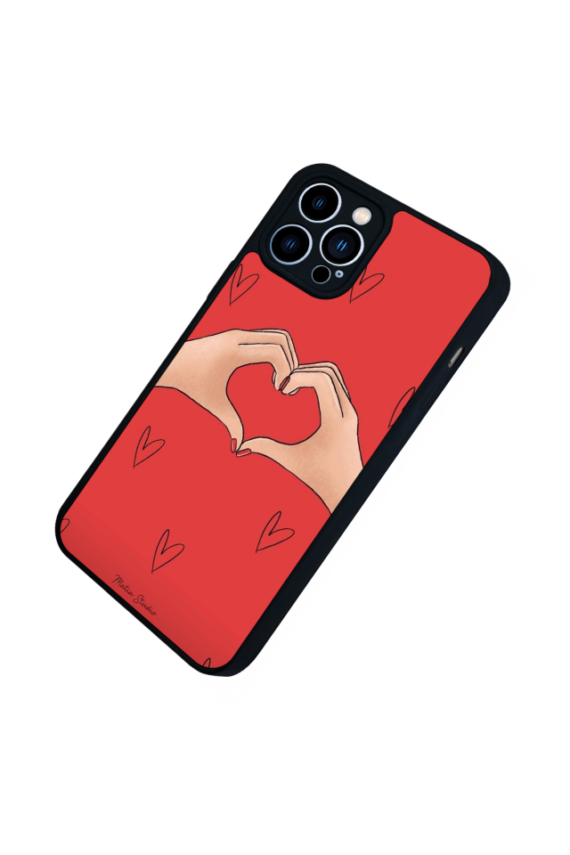 iPhone 13 Pro Max Uyumlu Kalp Love Tasarımlı Glossy Premium Kılıf