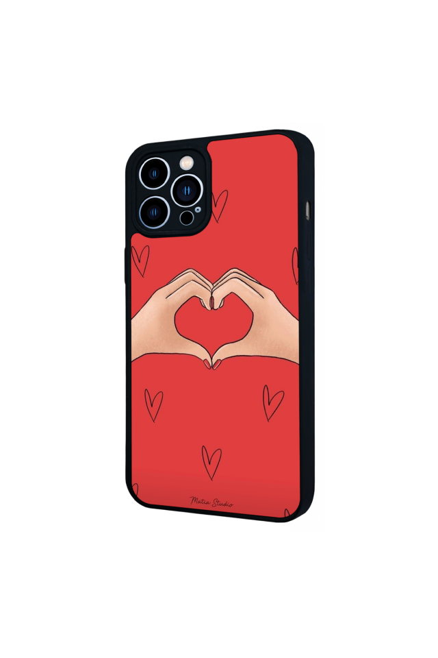 iPhone 13 Pro Max Uyumlu Kalp Love Tasarımlı Glossy Premium Kılıf