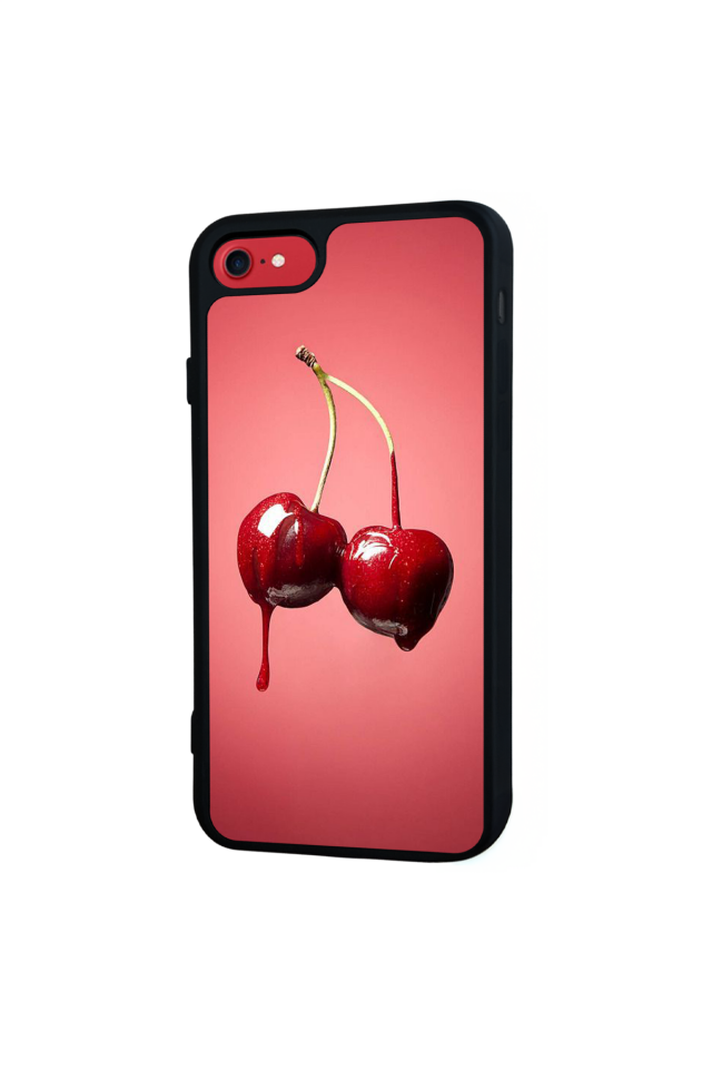 iPhone 8 Uyumlu Kiraz Tasarımlı Glossy Premium Kılıf