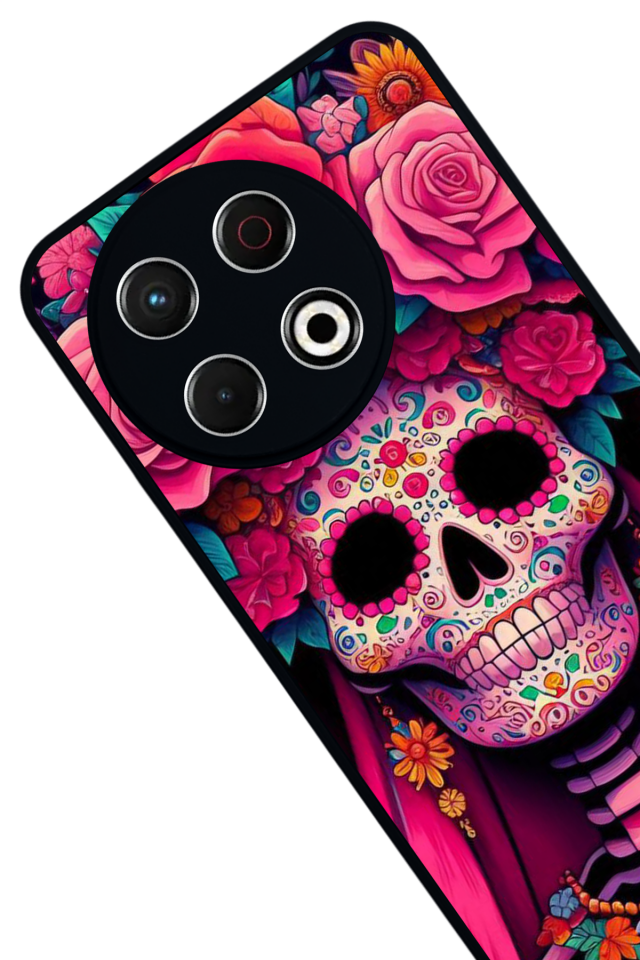 Tecno Spark 30 Pro Uyumlu KuruKafa Tasarımlı Glossy Premium Kılıf