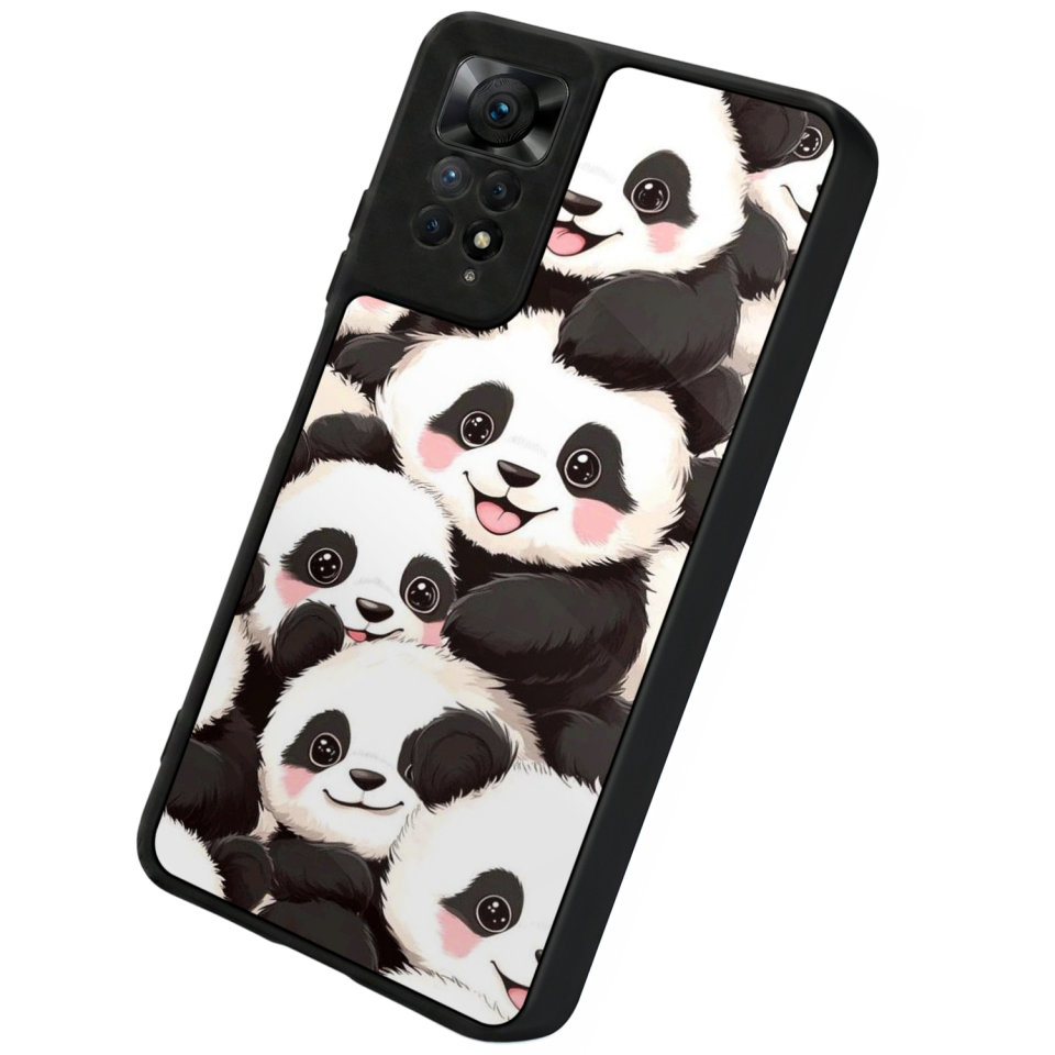 Xiaomi Redmi Note 11 Pro Uyumlu Panda Tasarımlı Glossy Premium Kılıf