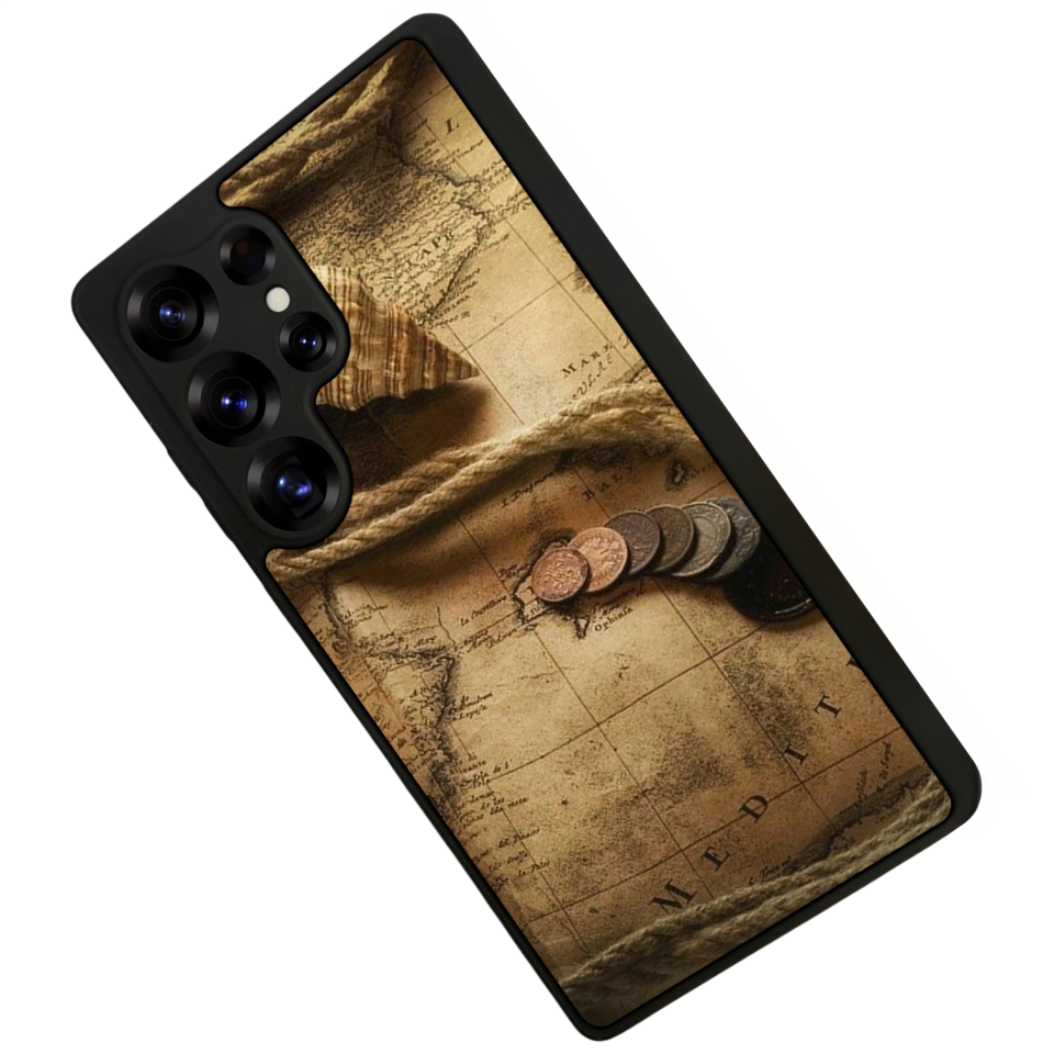 Samsung Galaxy S25 Ultra Uyumlu Pusula Tasarımlı Glossy Premium Kılıf