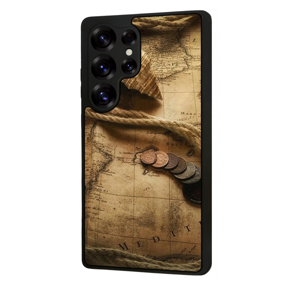Samsung Galaxy S25 Ultra Uyumlu Pusula Tasarımlı Glossy Premium Kılıf