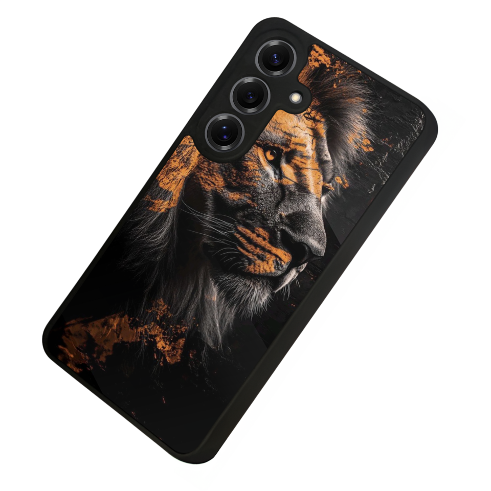 Samsung Galaxy S25 Uyumlu Aslan Tasarımlı Glossy Premium Kılıf