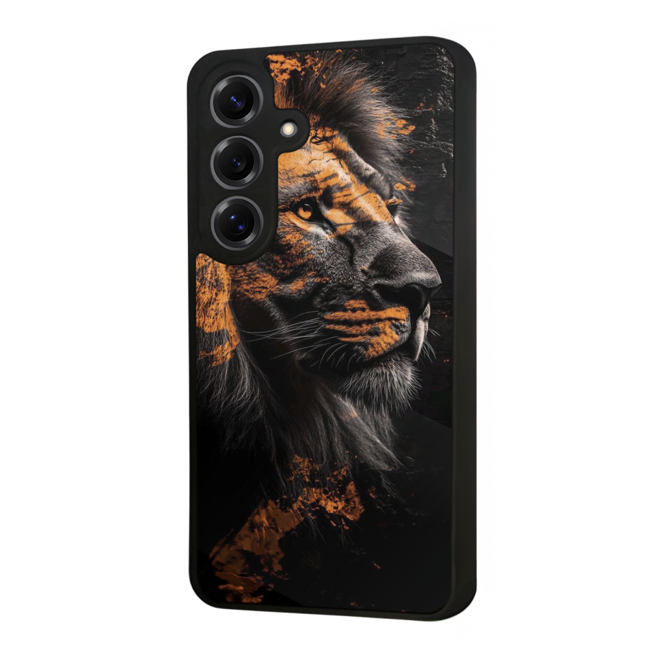 Samsung Galaxy S25 Uyumlu Aslan Tasarımlı Glossy Premium Kılıf