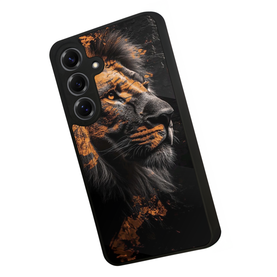 Samsung Galaxy S25 Uyumlu Aslan Tasarımlı Glossy Premium Kılıf