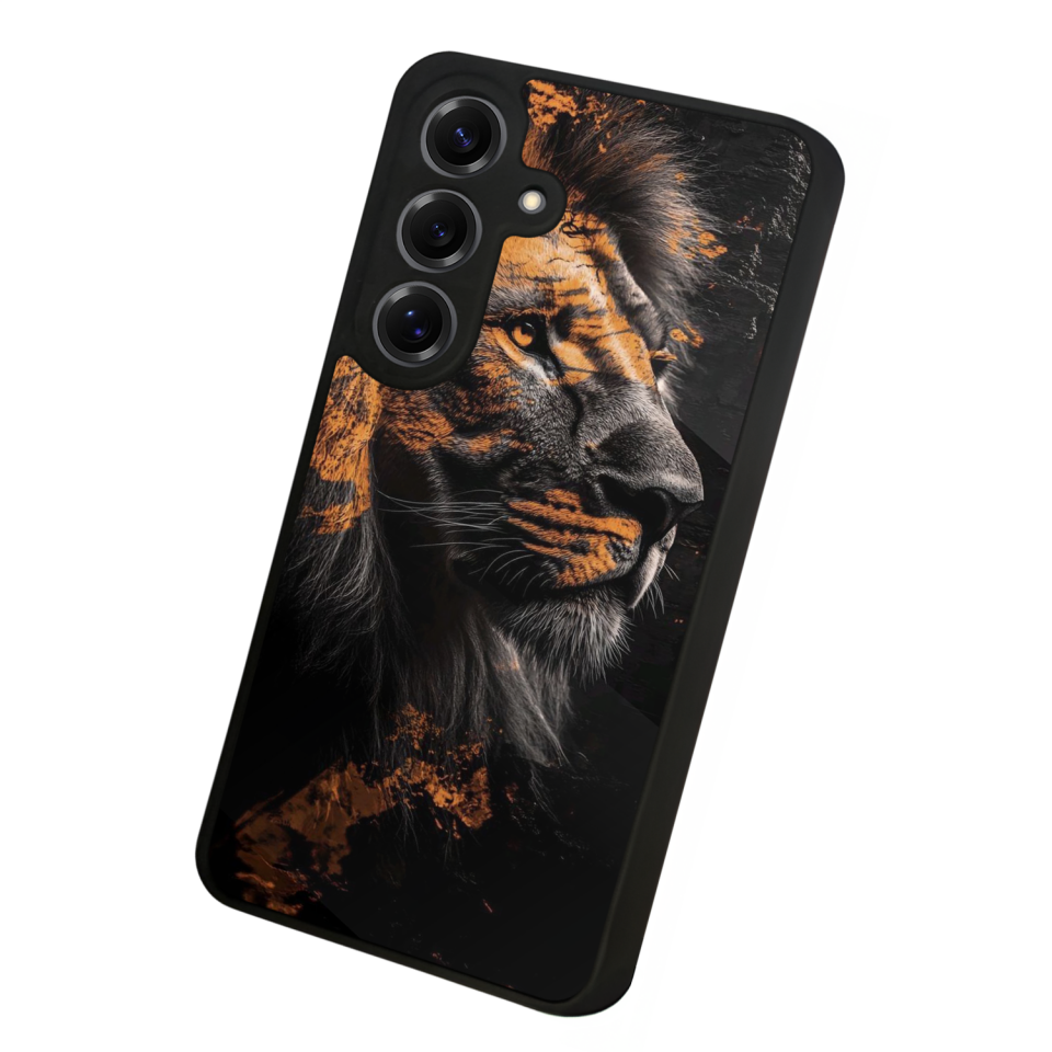 Samsung Galaxy S25 Uyumlu Aslan Tasarımlı Glossy Premium Kılıf