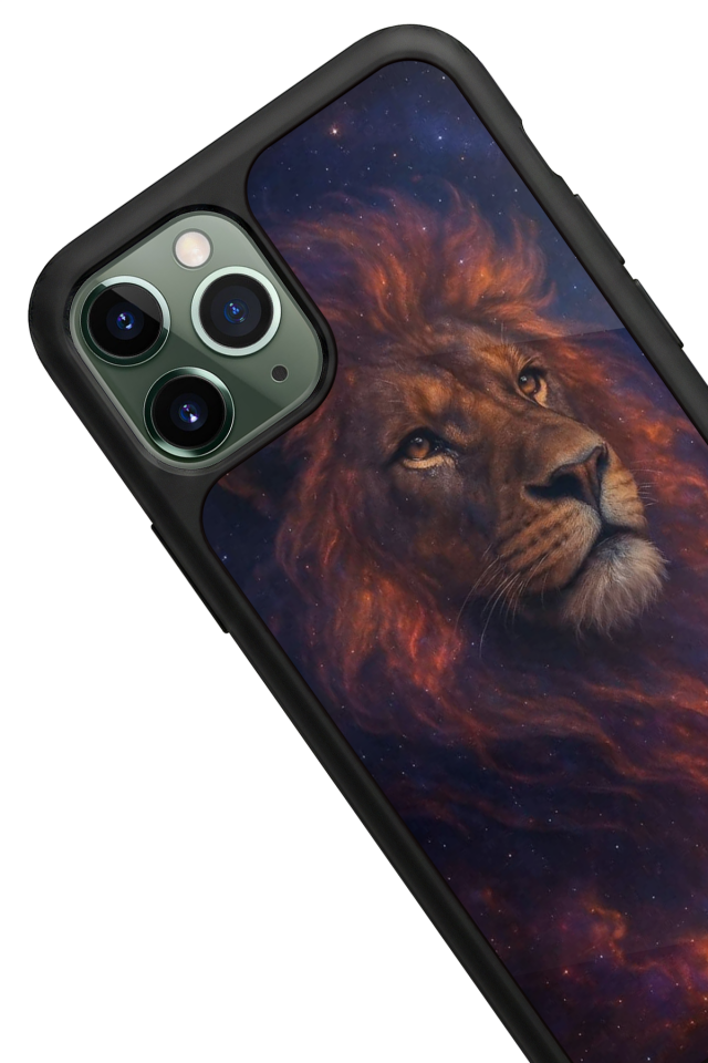 iPhone 11 Pro Max Uyumlu Aslan Tasarımlı Glossy Premium Kılıf