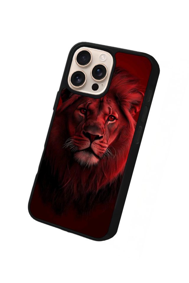 iPhone 14 Pro Uyumlu Aslan Tasarımlı Glossy Premium Kılıf