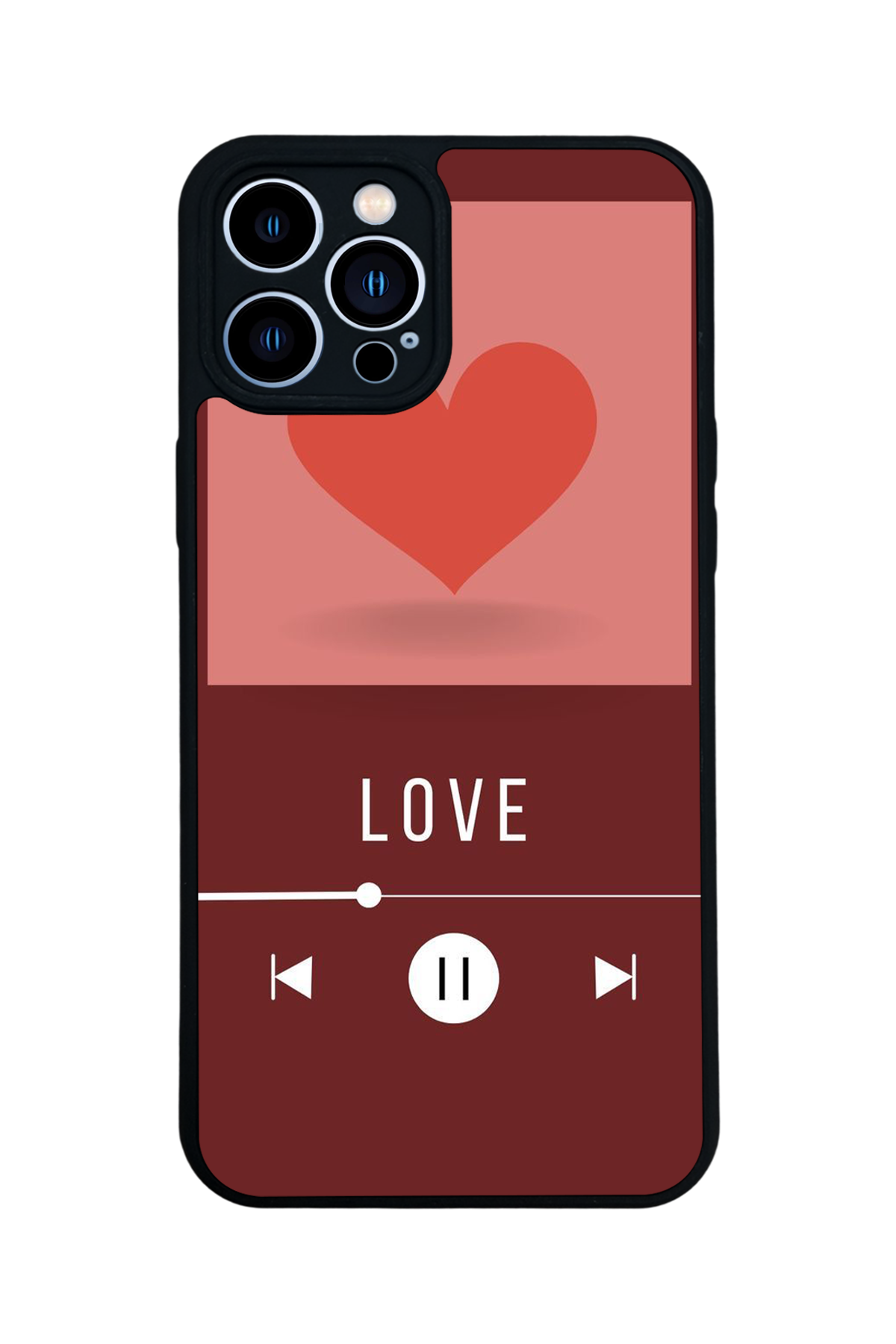 iPhone 13 Pro Max Uyumlu Kalp Love Tasarımlı Glossy Premium Kılıf