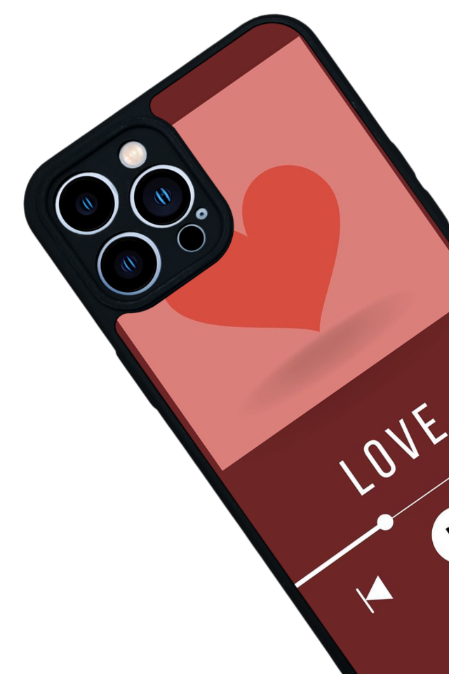 iPhone 13 Pro Max Uyumlu Kalp Love Tasarımlı Glossy Premium Kılıf