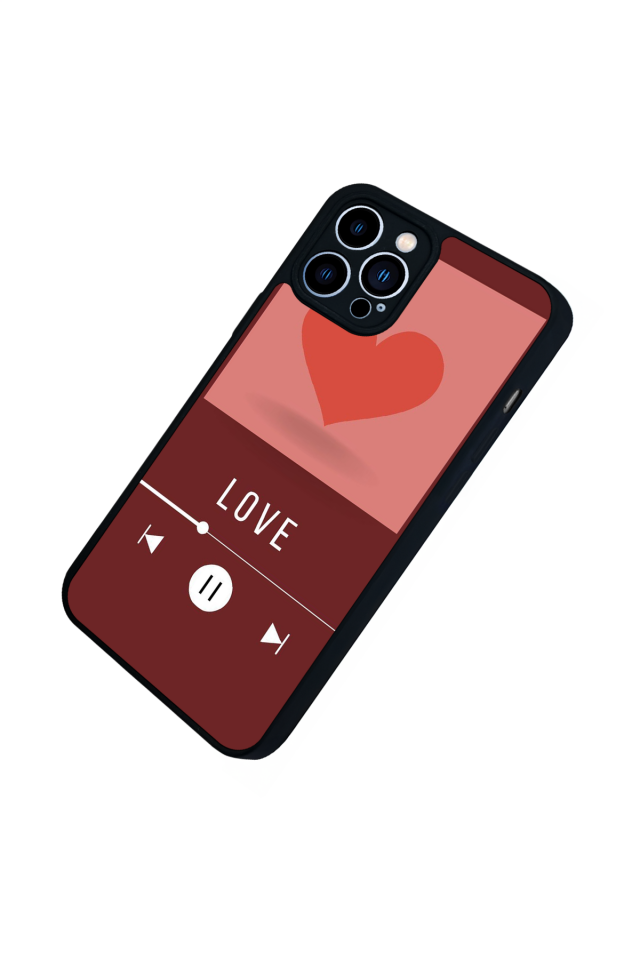 iPhone 13 Pro Max Uyumlu Kalp Love Tasarımlı Glossy Premium Kılıf