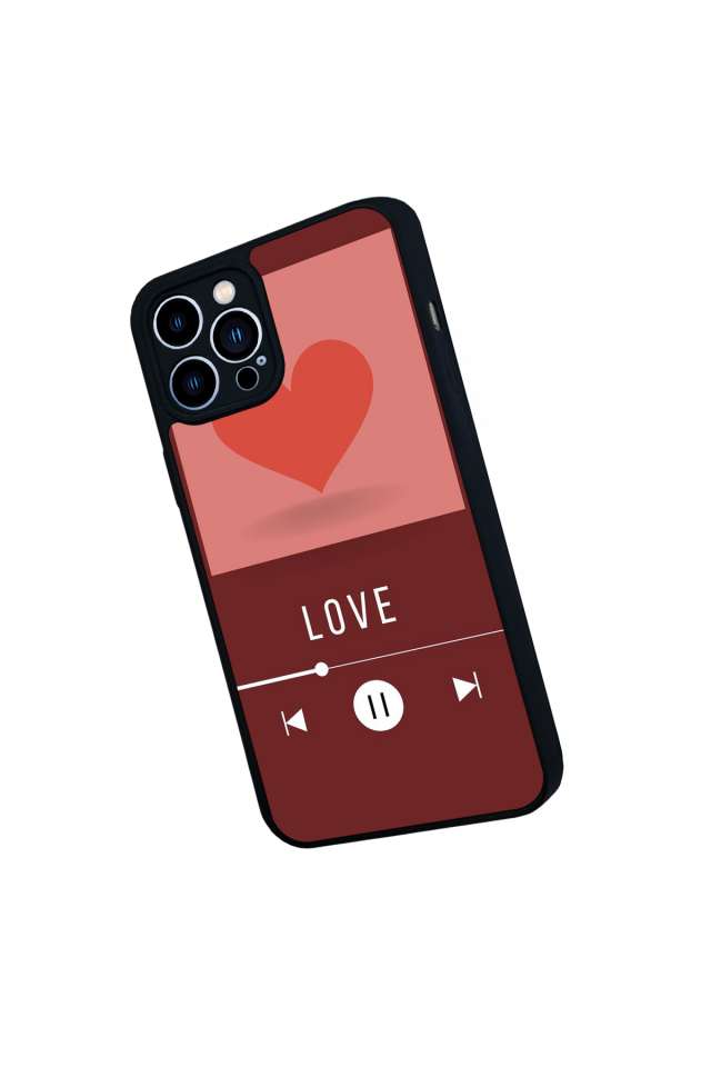 iPhone 13 Pro Max Uyumlu Kalp Love Tasarımlı Glossy Premium Kılıf
