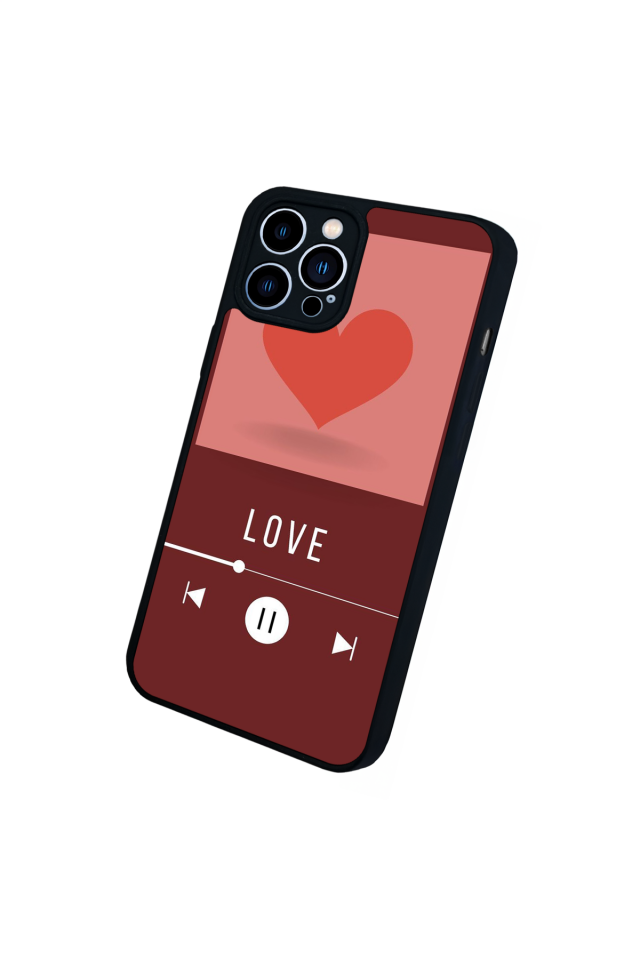 iPhone 13 Pro Max Uyumlu Kalp Love Tasarımlı Glossy Premium Kılıf
