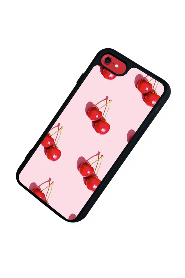 iPhone 8 Uyumlu Kiraz Tasarımlı Glossy Premium Kılıf
