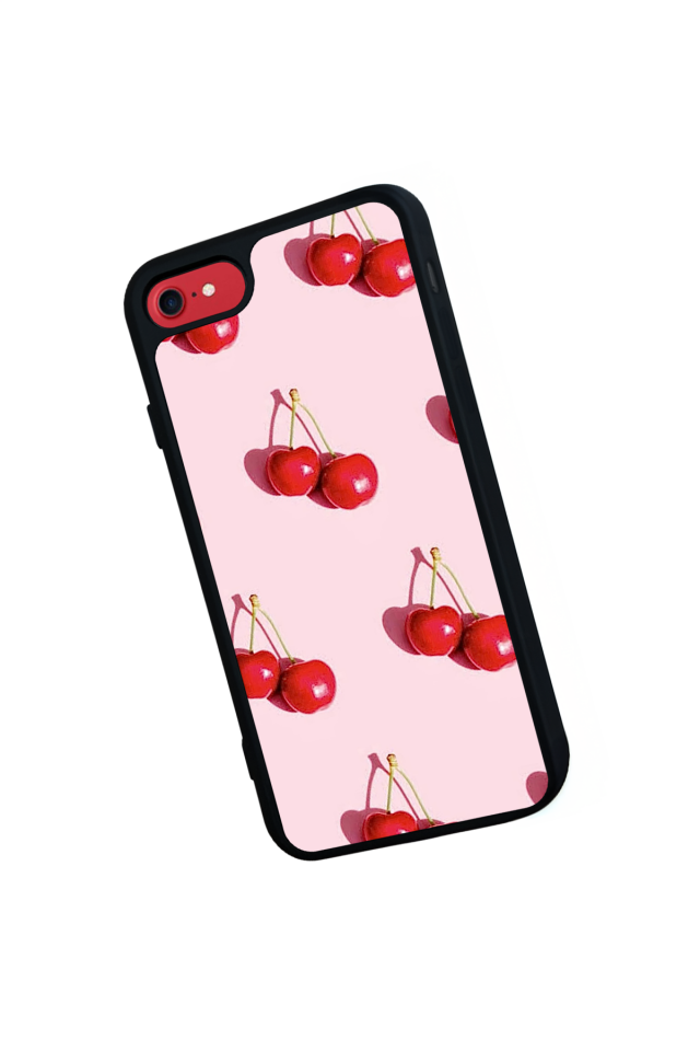 iPhone 8 Uyumlu Kiraz Tasarımlı Glossy Premium Kılıf