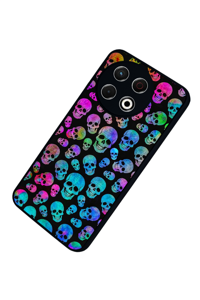 Tecno Spark 30 Pro Uyumlu KuruKafa Tasarımlı Glossy Premium Kılıf