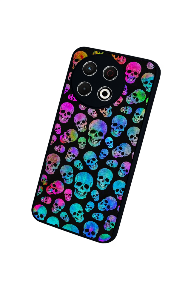 Tecno Spark 30 Pro Uyumlu KuruKafa Tasarımlı Glossy Premium Kılıf