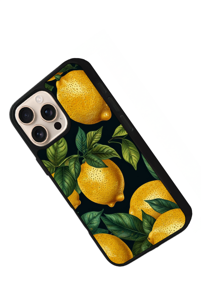 iPhone 14 Pro Uyumlu Limon Tasarımlı Glossy Premium Kılıf