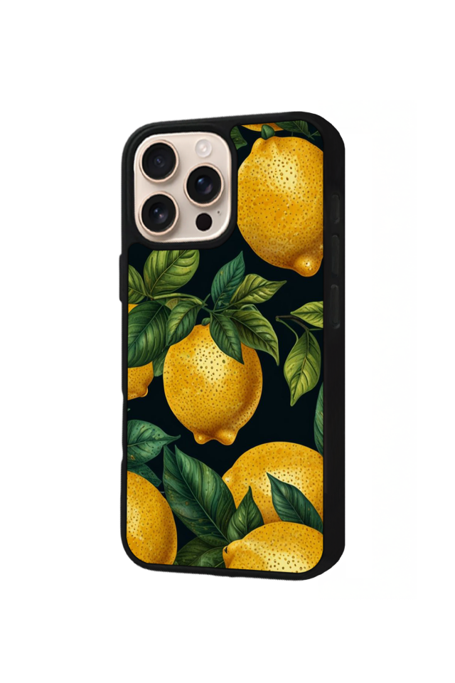 iPhone 14 Pro Uyumlu Limon Tasarımlı Glossy Premium Kılıf