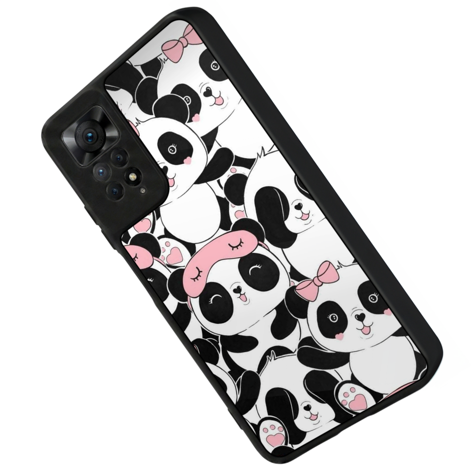 Xiaomi Redmi Note 11 Pro Uyumlu Panda Tasarımlı Glossy Premium Kılıf