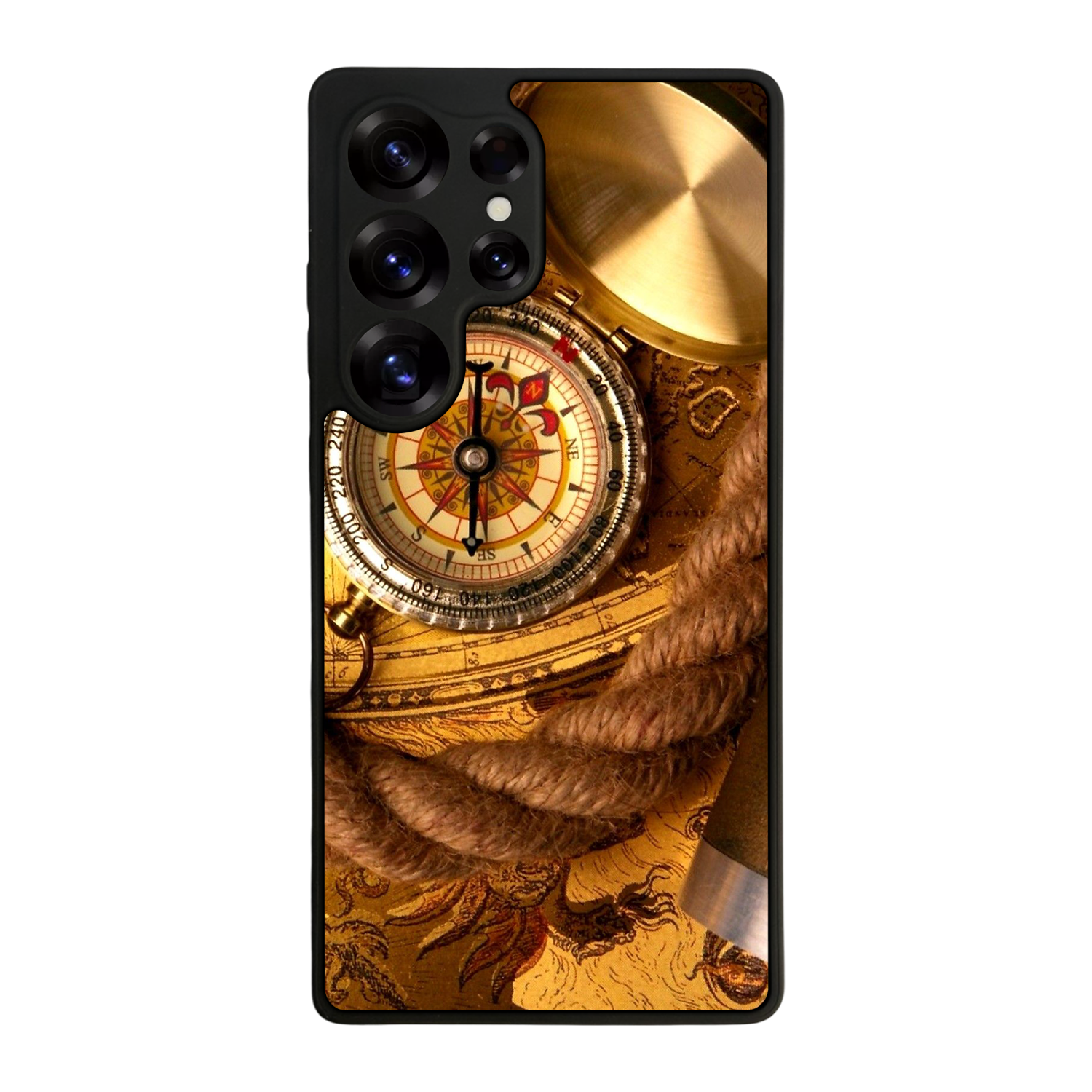 Samsung Galaxy S25 Ultra Uyumlu Pusula Tasarımlı Glossy Premium Kılıf