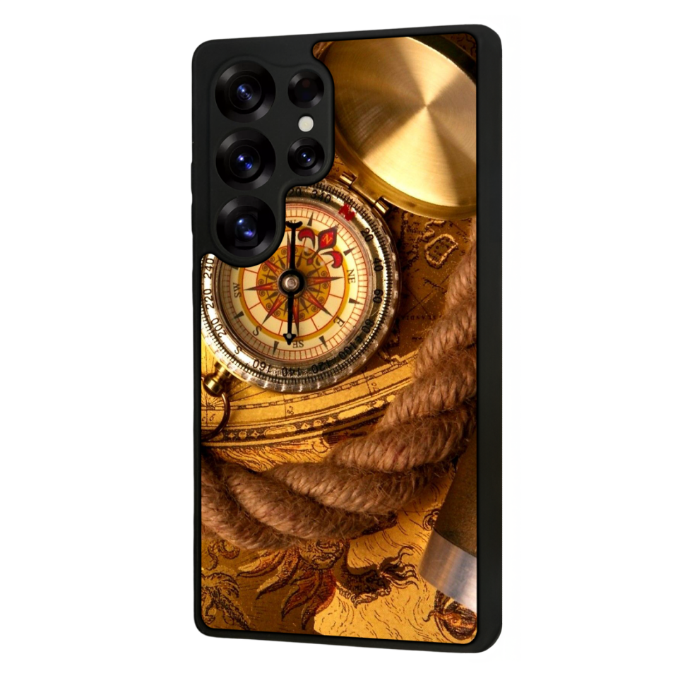 Samsung Galaxy S25 Ultra Uyumlu Pusula Tasarımlı Glossy Premium Kılıf