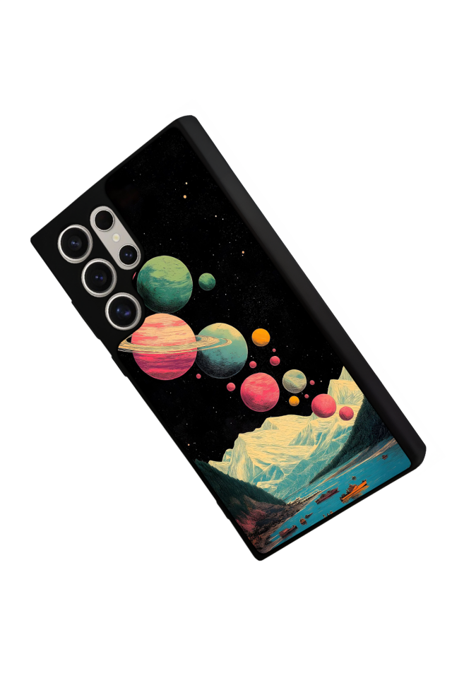 Samsung Galaxy S22 Ultra Uyumlu Uzay Tasarımlı Glossy Premium Kılıf