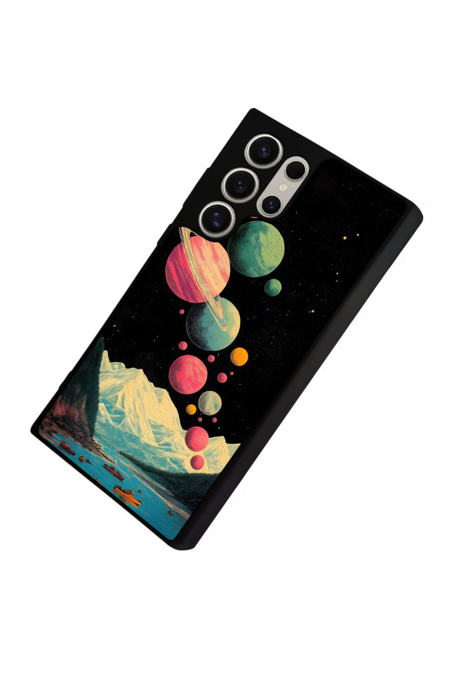 Samsung Galaxy S22 Ultra Uyumlu Uzay Tasarımlı Glossy Premium Kılıf