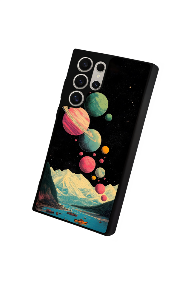 Samsung Galaxy S22 Ultra Uyumlu Uzay Tasarımlı Glossy Premium Kılıf