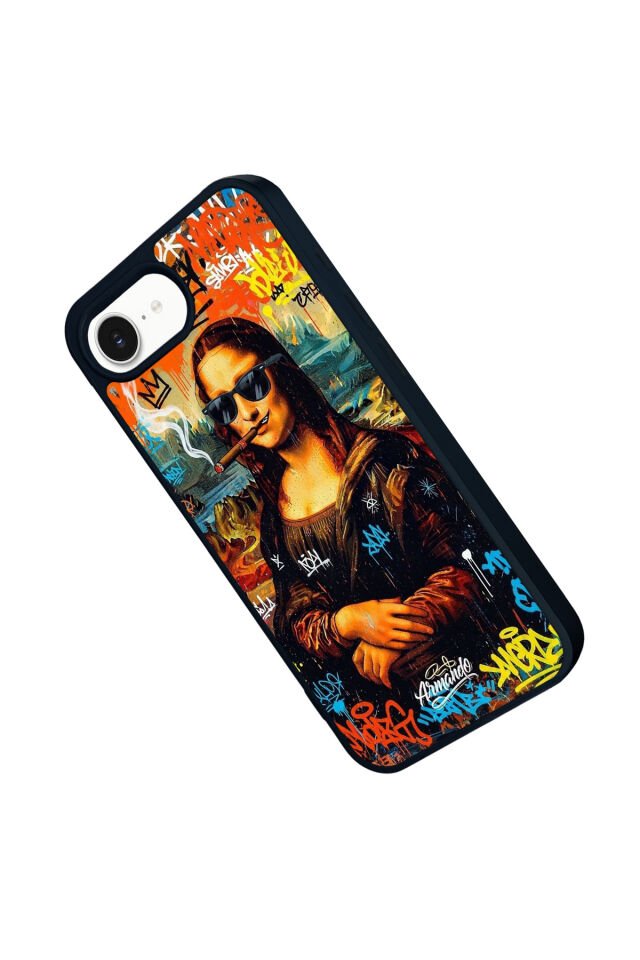 iPhone 16E Uyumlu Monalisa Tasarımlı Glossy Premium Kılıf