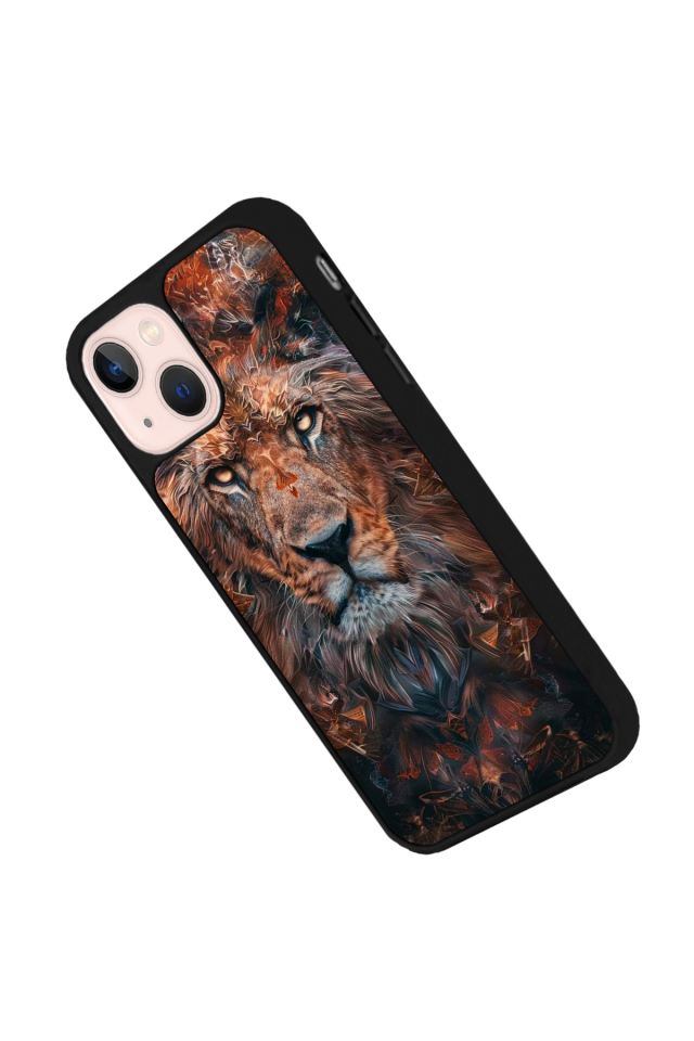 iPhone 13/14 Uyumlu Aslan Tasarımlı Glossy Premium Kılıf
