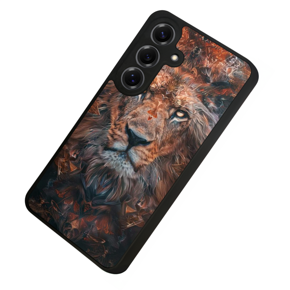 Samsung Galaxy S25 Uyumlu Aslan Tasarımlı Glossy Premium Kılıf