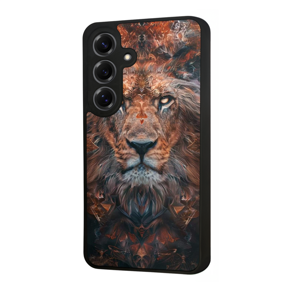 Samsung Galaxy S25 Uyumlu Aslan Tasarımlı Glossy Premium Kılıf