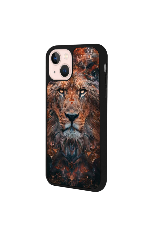 iPhone 13/14 Uyumlu Aslan Tasarımlı Glossy Premium Kılıf