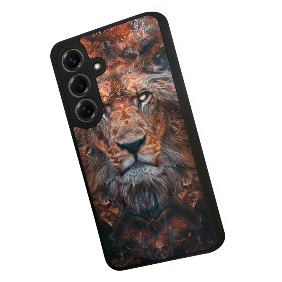 Samsung Galaxy S25 Uyumlu Aslan Tasarımlı Glossy Premium Kılıf