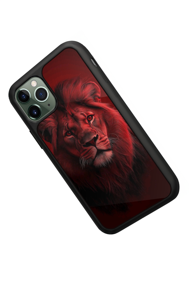 iPhone 11 Pro Max Uyumlu Aslan Tasarımlı Glossy Premium Kılıf