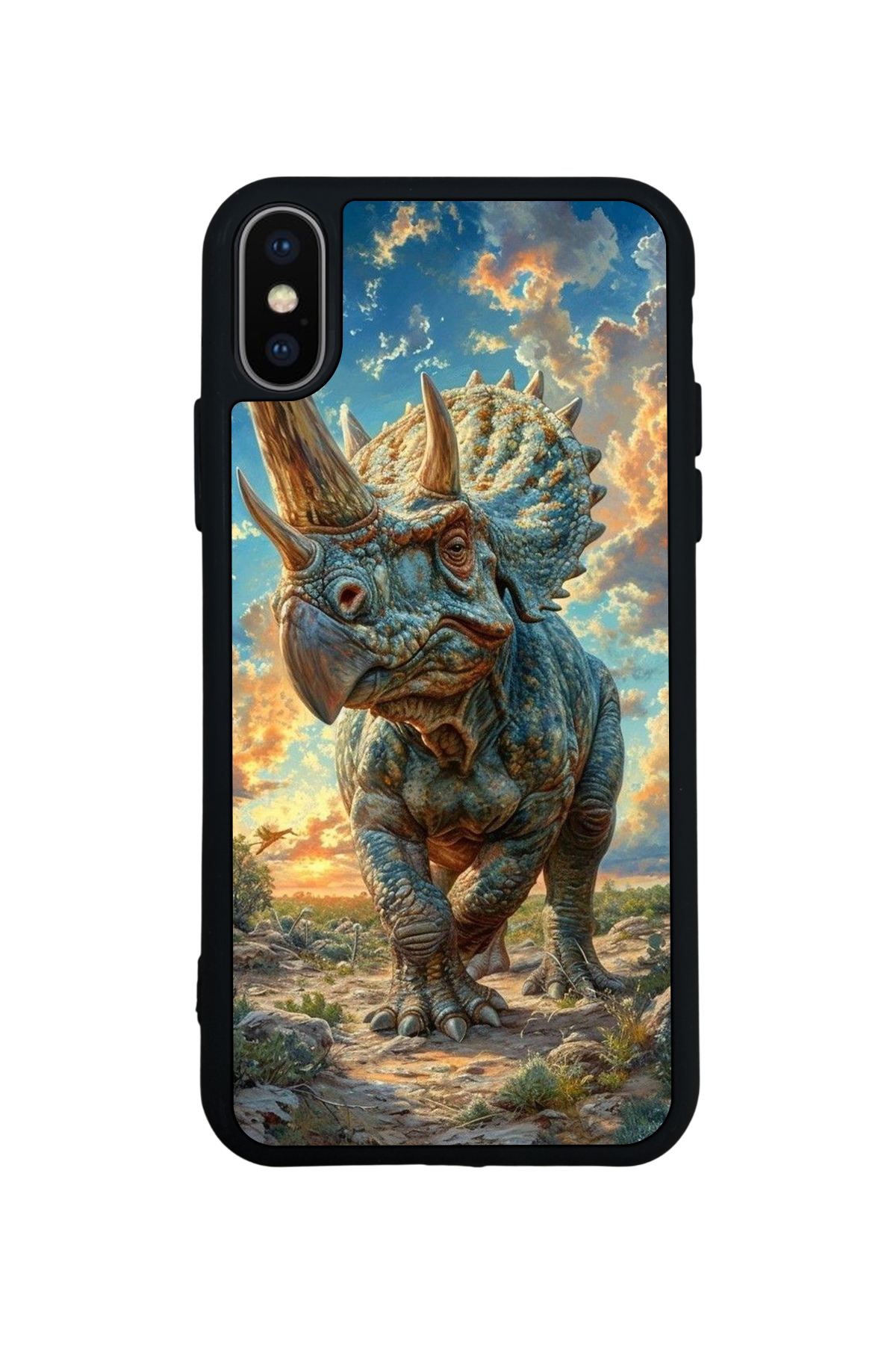 iPhone X/ XS Uyumlu Dinazor Tasarımlı Glossy Premium Kılıf