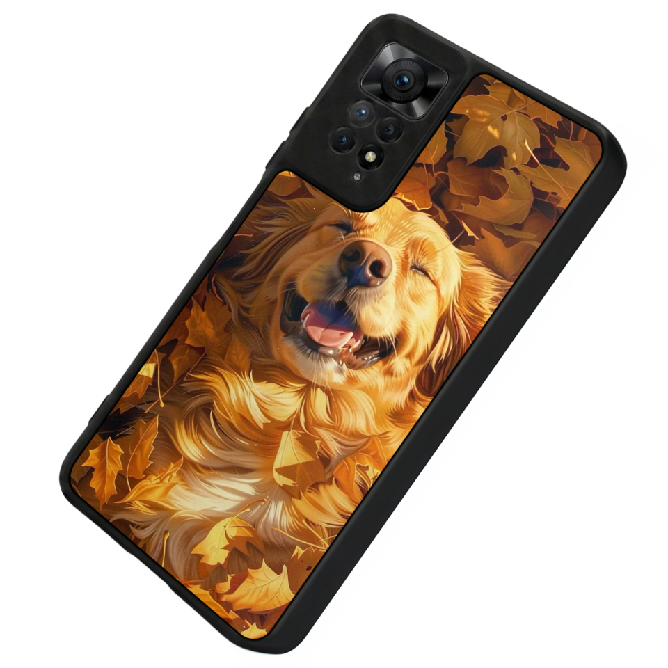 Xiaomi Redmi Note 12 Pro Uyumlu Golden Kopek Tasarımlı Glossy Premium Kılıf