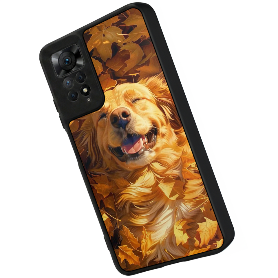 Xiaomi Redmi Note 12 Pro Uyumlu Golden Kopek Tasarımlı Glossy Premium Kılıf