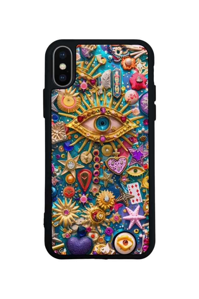 iPhone X/ XS Uyumlu Göz Tasarımlı Glossy Premium Kılıf