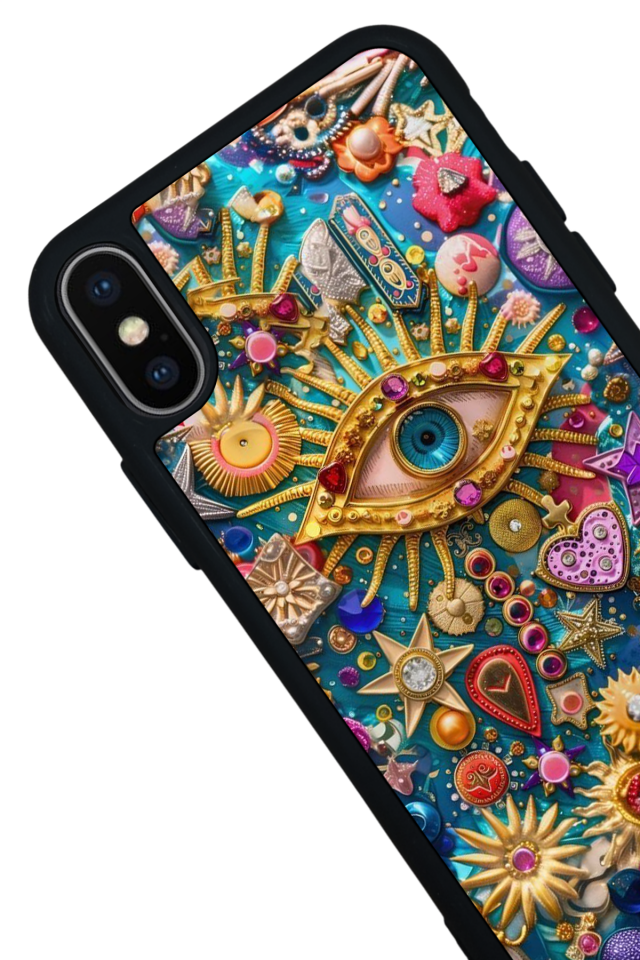 iPhone X/ XS Uyumlu Göz Tasarımlı Glossy Premium Kılıf