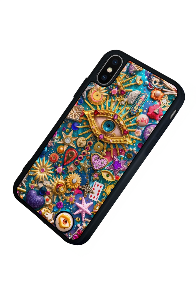 iPhone X/ XS Uyumlu Göz Tasarımlı Glossy Premium Kılıf