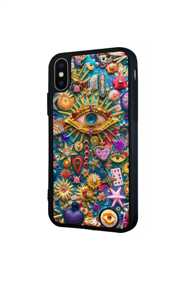 iPhone X/ XS Uyumlu Göz Tasarımlı Glossy Premium Kılıf