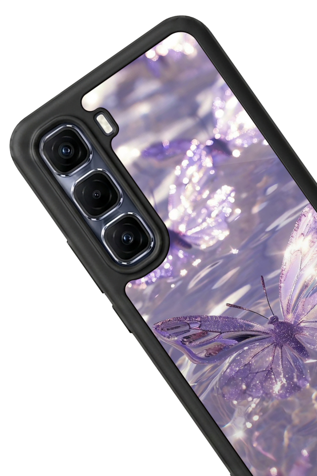Infinix Hot 60 Pro Plus Uyumlu Kelebek Tasarımlı Glossy Premium Kılıf