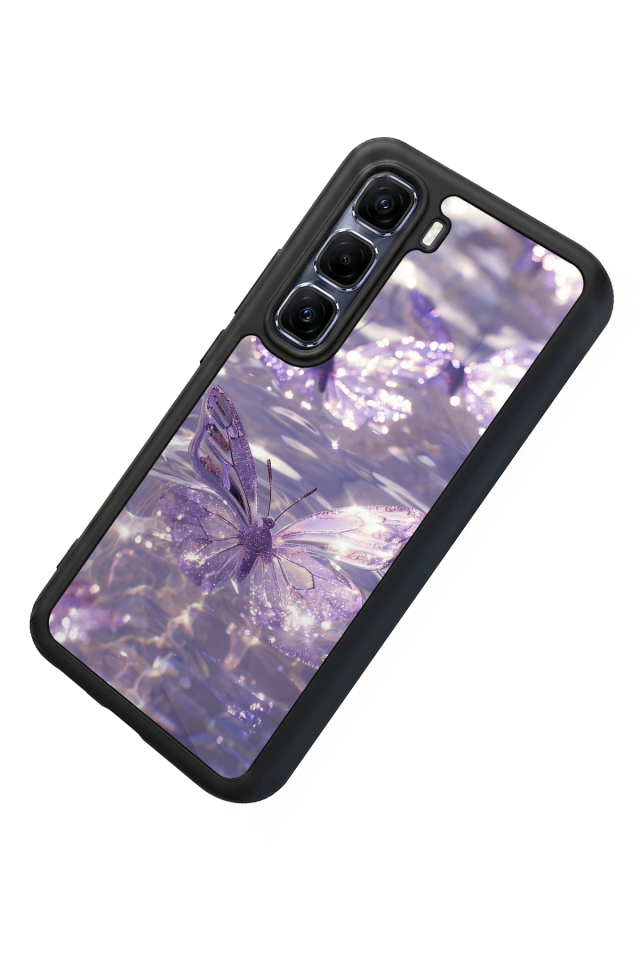 Infinix Hot 60 Pro Plus Uyumlu Kelebek Tasarımlı Glossy Premium Kılıf