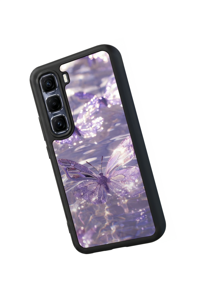 Infinix Hot 60 Pro Plus Uyumlu Kelebek Tasarımlı Glossy Premium Kılıf