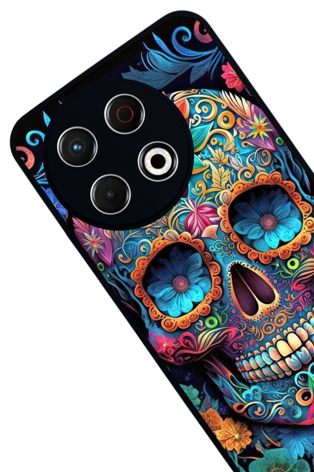 Tecno Spark 30 Pro Uyumlu KuruKafa Tasarımlı Glossy Premium Kılıf